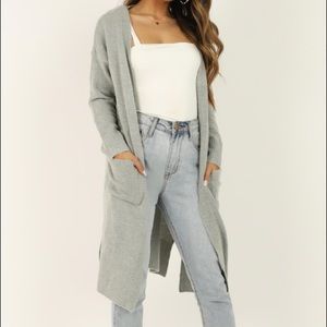 Showpo Lounge Long Cardigan in Grey